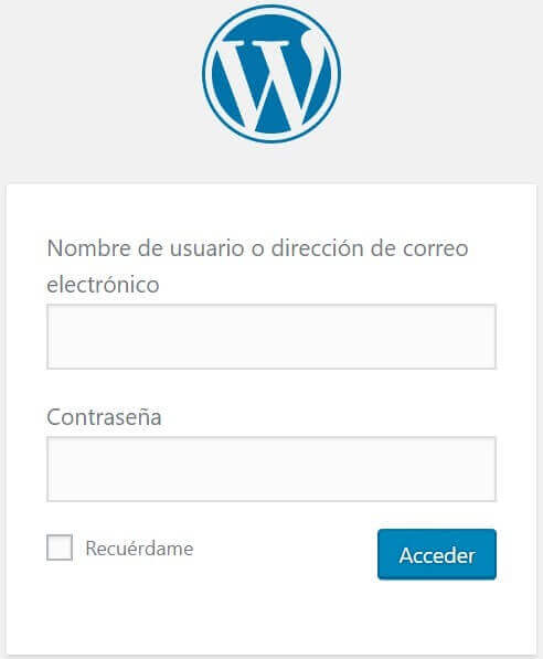 Accede a tu WordPress