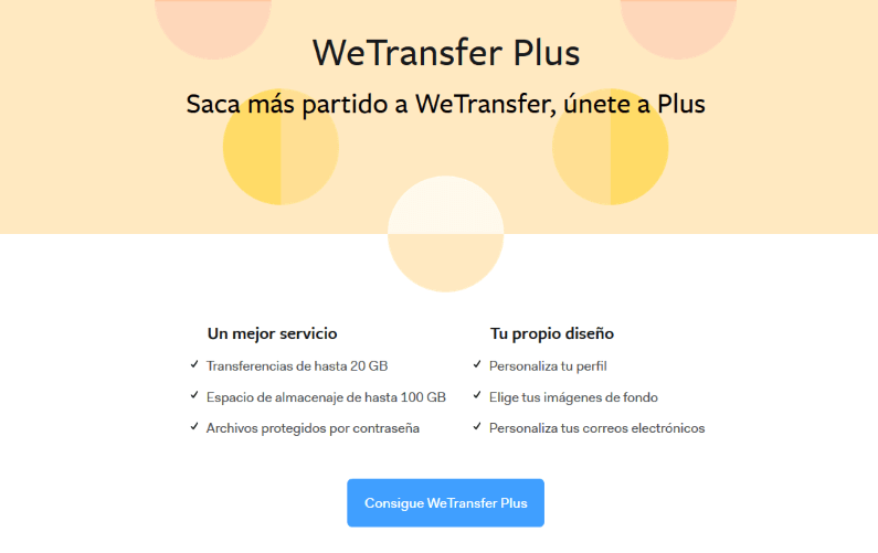 ¿Qué es "Wetransfer Plus" y cómo funciona?