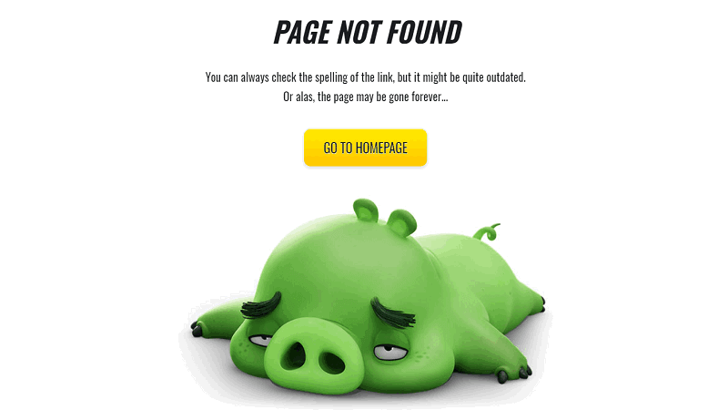 Página Personalizada 404 De Angry Birds