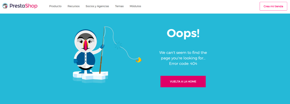 PrestaShop page 404