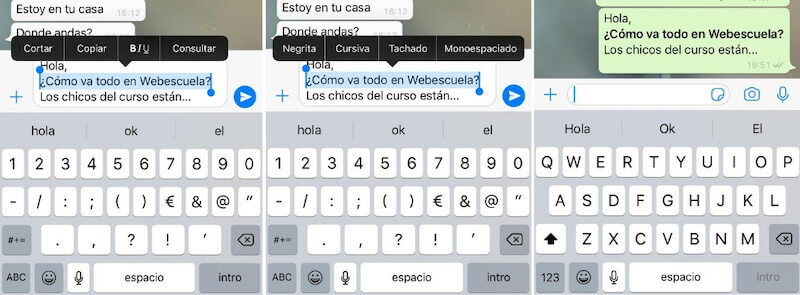 Tachado, Cursiva O Negrita En Whatsapp Del Iphone