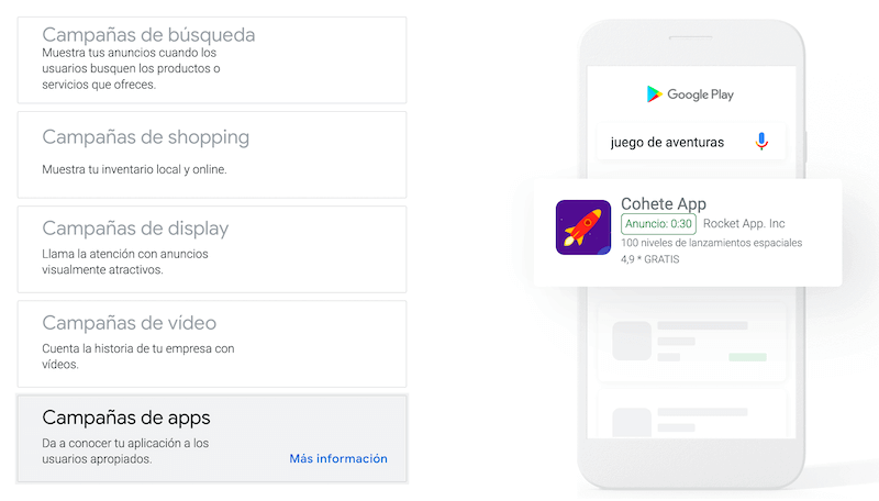 Campañas de Apps móviles con Google Ads