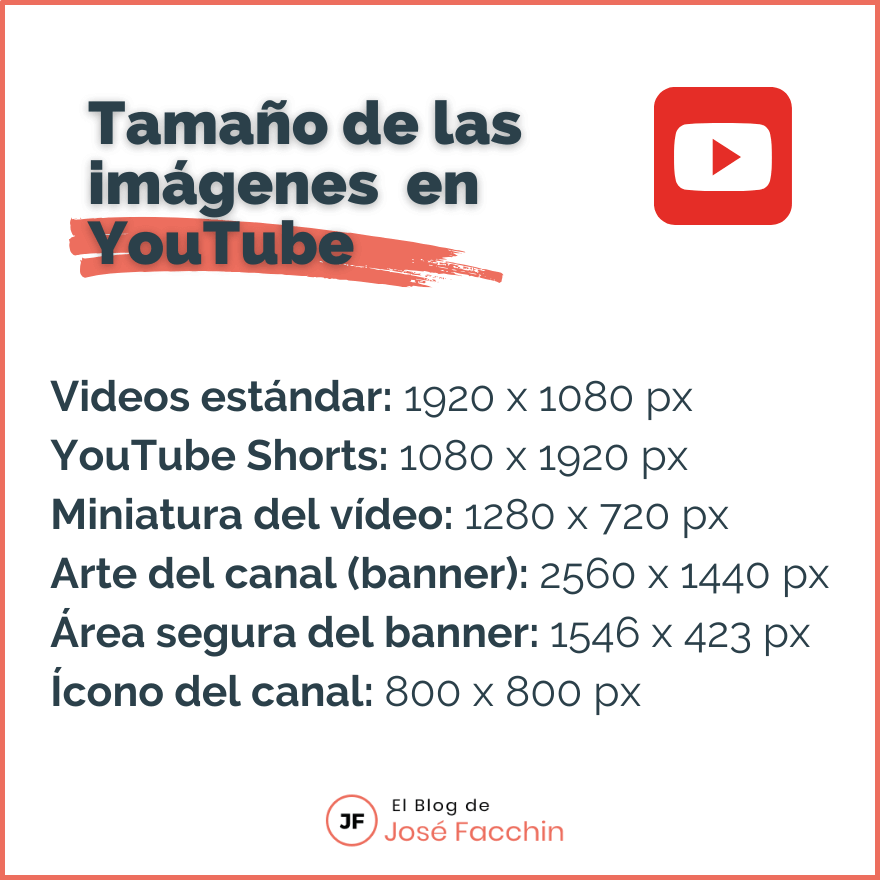Tamaño imágenes para YouTube