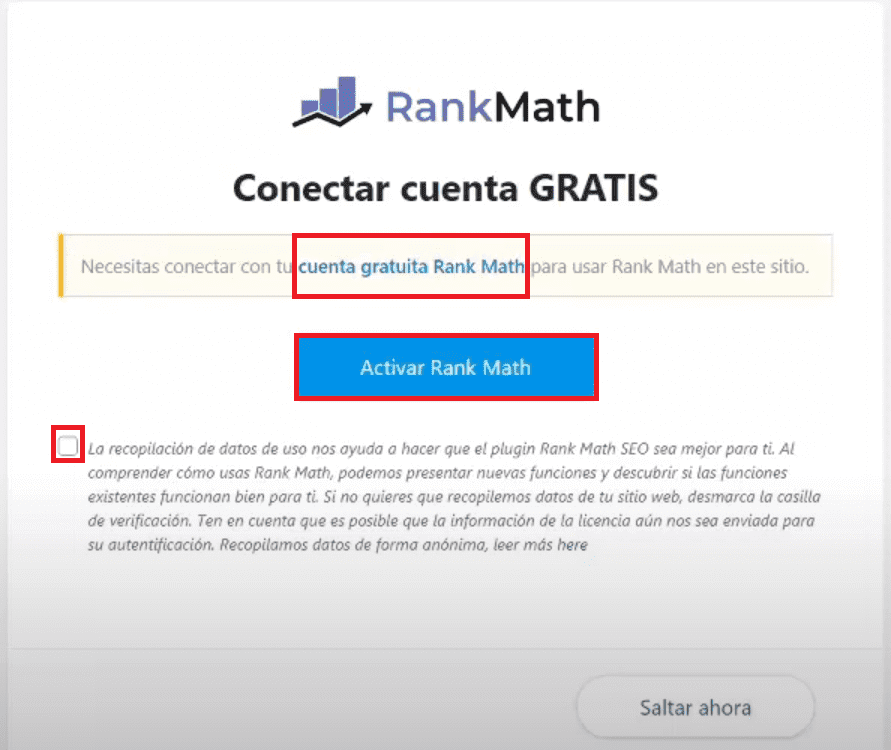 Crear Cuenta En Rank Math