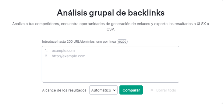 Análisis Grupal De Backlinks