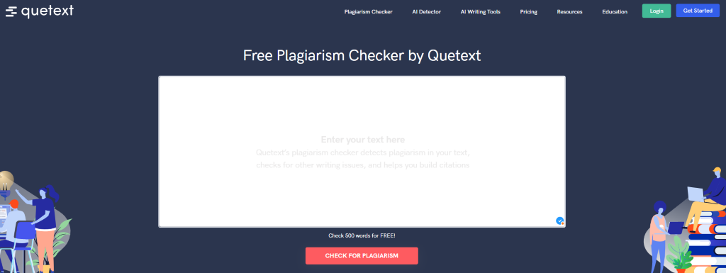 Herramienta de detector de plagios Quetext