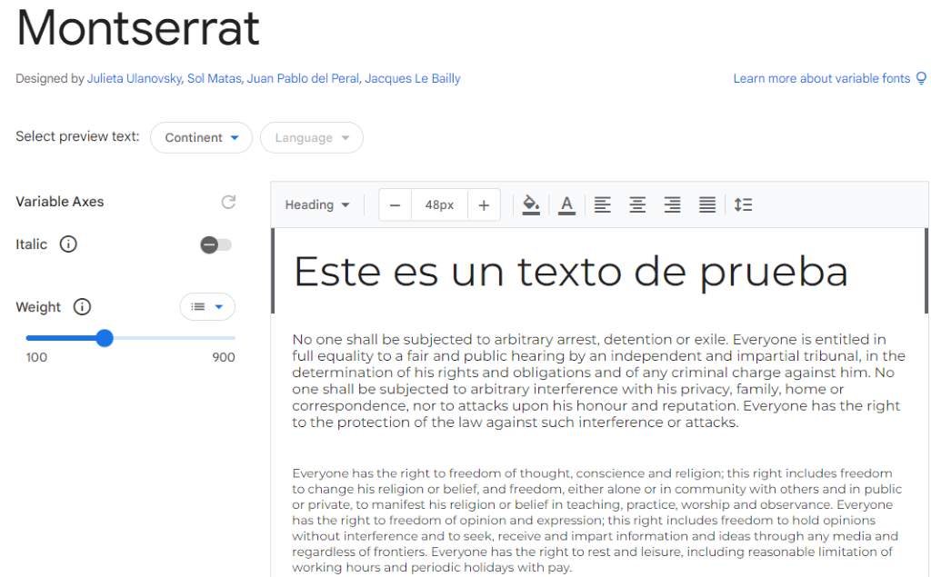 Montserrat Google Fonts