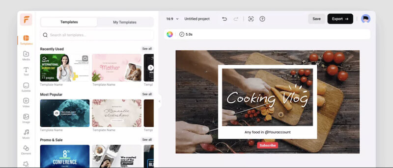 FlexClip: hacer vídeos con fotos y música