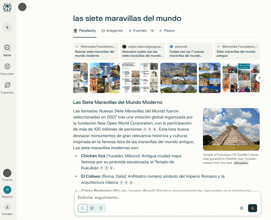 Buscadores de internet: Perplexity.ai