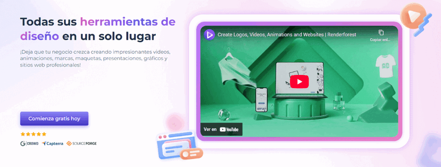 Herramienta de edición de vídeos y diseño: Renderforest