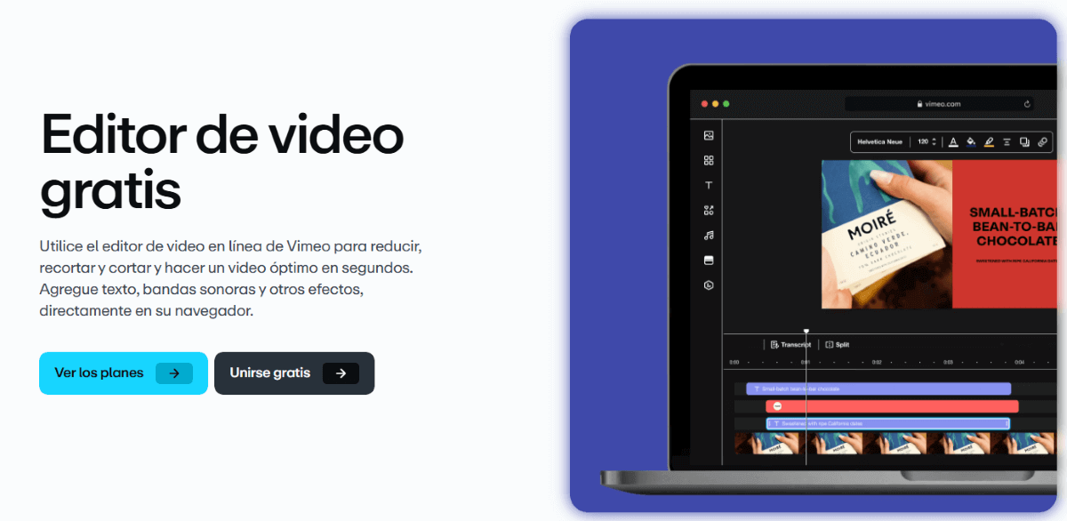 Vimeo, editor de videos gratis online