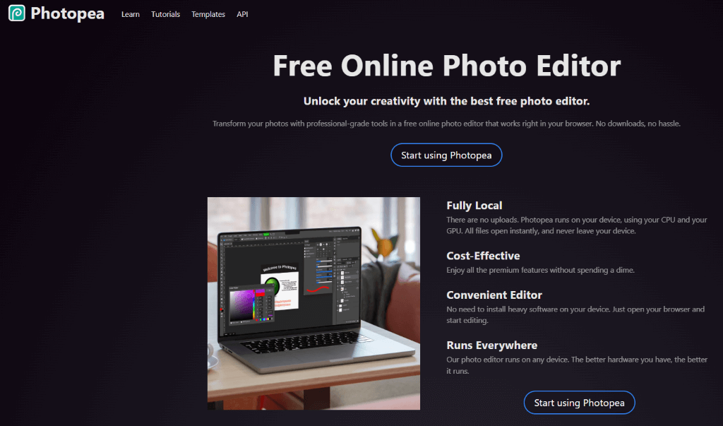 Photopea, programa similar a Photoshop Online